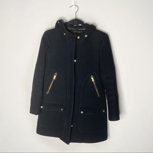 J. Crew Stadium Cloth Nello Gori Black Wool Coat